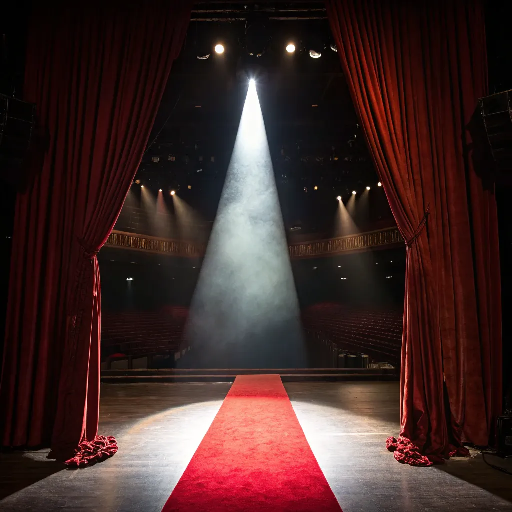 Stage with spotlight